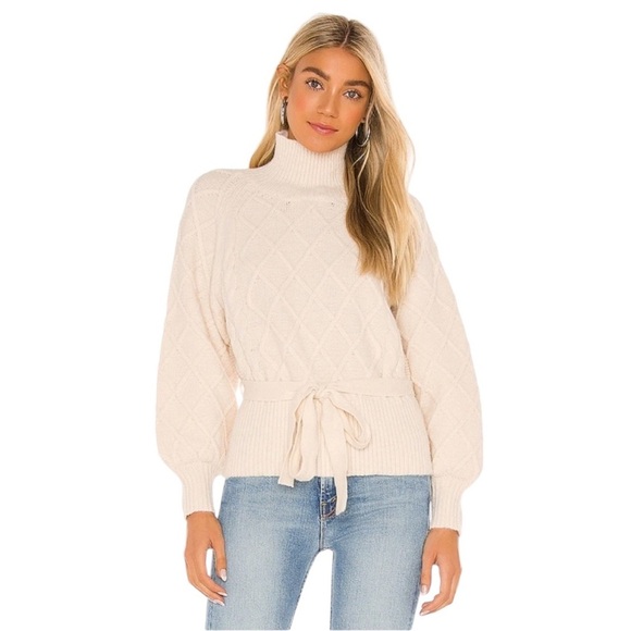 Revolve Tularosa Fern Blouson Cable Sweater in Toast Size XS - Picture 1 of 13